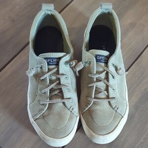 Women's Platform Suede Green Sperry Sneakers